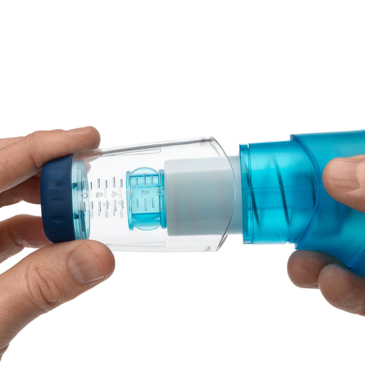 POWERBreathe Breathing Exercise Device - Breathing Trainer & Therapy Tool to Strengthen Breathing Muscles – Blue, Medium Resistance