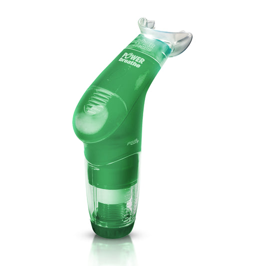 POWERBreathe Breathing Exercise Device - Breathing Trainer and Therapy Tool to Strengthen Breathing Muscles - Green, Light Resistance